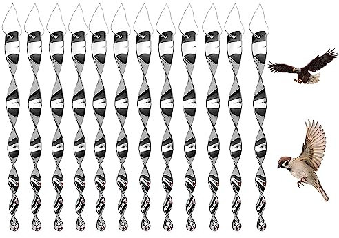 12 Pièces Répulsif Oiseaux,Répulsifs Oiseaux Reflechissants,360 Degrés Repulsif Oiseaux, Spirale Réfléchissante,Éloignez Les Oiseaux De Vos Fenêtres Et De Votre Jardin