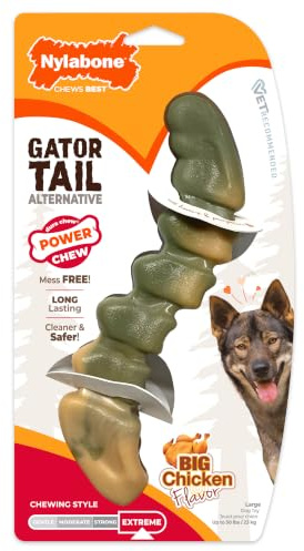 Nylabone Power Chew Gator Tail Alternative Dog Chew Chicken Large/Giant (1 Count)