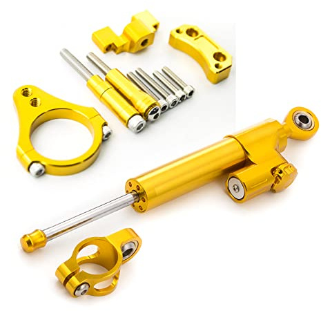 Fit For Kugoo G-booster Scooter Steering Damper CNC Motorcycle Stabilizer Steering Damper 50mm Clamp Mounting Bracket Support Kit Gold