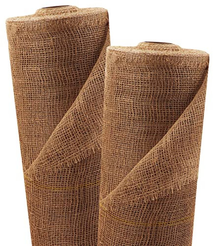 Aquagart 10m x 1m Jutegewebe 105g/m² Jutematte Gartenjute Jute Stoff für Dekoration Haus und Garten Sackleinen Juteband für Pflanzen Winterschutz natürliches Gewebe Wurzelschutz