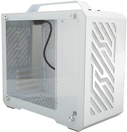 Micro ATX Tower PC Case, Mesh Front Panel Chassis, USB3.1, USB3.0 Port, 1 X 3.5HDD, 2 X 2.5SSD Port, 2 X 120mm ARGB Fans, Tempered Glass Side Panel, White