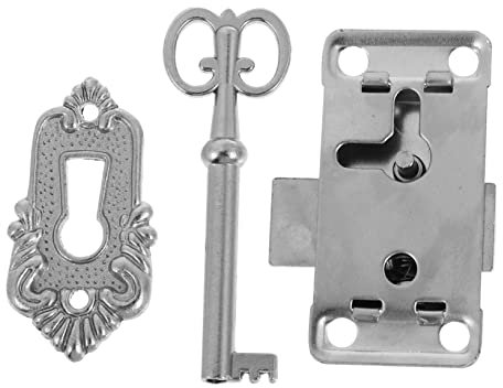 DOITOOL Serrature per Armadietti e Cassetti Vintage Set da 2 in Ferro e di Chiusure Anticate Chiave per Scatole di Gioielli Mobili Portagioie