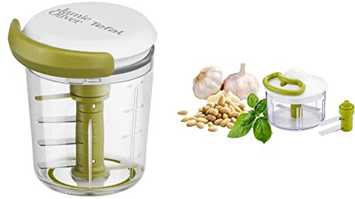 Jamie Oliver by Tefal K16441 Jamie Oliver Chop & Shaker | Fassungsvermögen: 450 ml | Multizerkleinerer | weiß/grün & 5-Sekunden Zerkleinerer K13304 | Fassungsvermögen: 500 ml | Weiß/Grün/Transparent