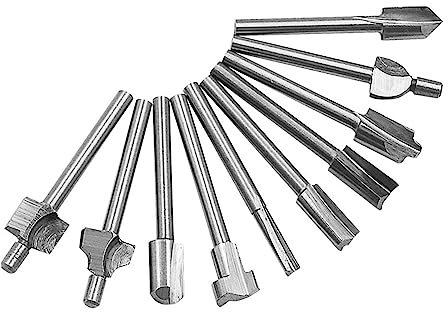 EdvenA 10pcs 1/8inch 3mm Shank Mini Router Bits Fits Rotary Tool Set Woodworking Knife Edge Repair Carpenter Drill Bit