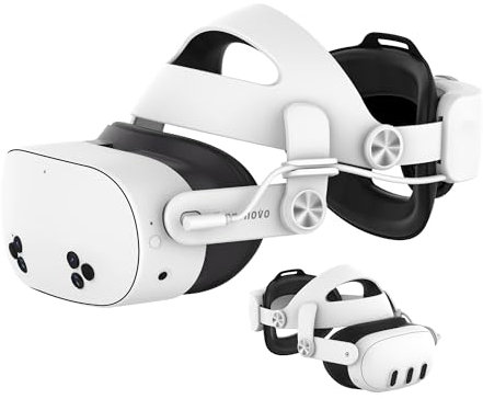 TRANSNOVO Cinturino per Testa Compatibile con Meta Quest 3, Batteria da 6000mAh Accessori VR per Oculus Quest 3, Regolazione Retrattile con Un Pulsante, Comfort Migliorato e Viso Senza Pressione