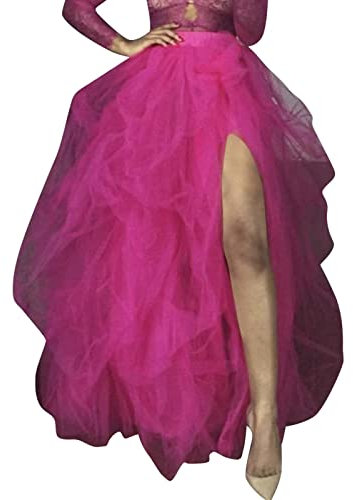 Jupe Tutu en Tulle Tutu Fluo Femme Deguisement Jupe Plissée en Tulle Longue Femme en Dentelle Elastique Taille Haute Trapèze Jupe de Danse de Ballet Courte Jupe Tutu pour Adolescents