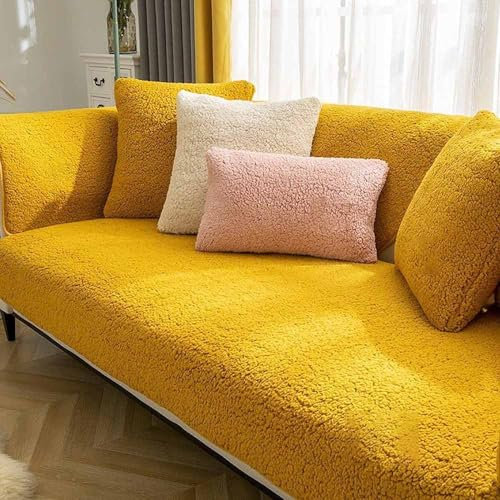 MTHGH Samt Sofabezug 1 2 3 4 Sitzer, L Form Sofaüberwurfe, Ecksofa Sofa überzug Pets Dog Couch überzug Anti-rutsch Sofaschutz, Ultra Weicher Sofaschoner(B3,90x120cm)