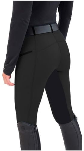 Legging d'équitation pour femme et fille - Avec poche pour téléphone portable - Pantalon d'équitation de tournoi - Pantalon d'équitation - Pantalon d'équitation élastique - Pantalon jodhpur - Collant