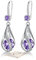 Purple Silver Drop Earrings for Women, Sterling Silver Earrings Silver Earring, Hypoallergenic Purple Earring February Birthstone Gifts February Birthday Gifts