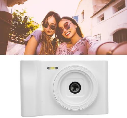 Digital Camera 20MP 1080P Video Camera with 8X Zoom, Perfect for Travel Memories, Selfies, and Vlogs, Suitable for Children and Beginners, Plastic Material (White)