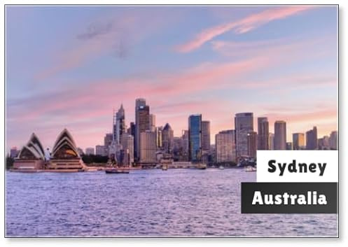 Sydney, Pink Sunset 1, Fridge Magnet