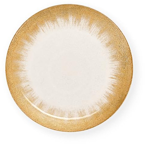 Nuvole di Stoffa Sottopiatto/piatto panettone natalizio in vetro con bordo oro Cartolina di Natale D33 cm 7 varianti(1pz) E