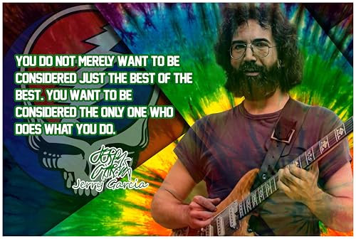 Poster mit Zitat von Jerry Garcia Greatful Dead, Wandkunst, signiert, signiert, Fanartikel, Vintage-Band, Hippie-Merch, Druck, Musik, Deadhead, amerikanische Rockband-Dekoration, Vinyl-Schallplatte