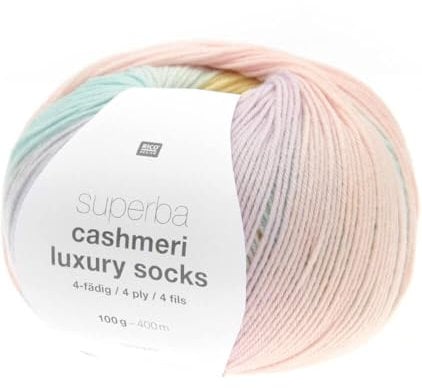 Rico Design Superba Cashmeri Luxus-Socken, 4-fädig, 100 g, weich und luxuriös, für Ihre Füße