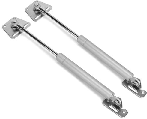 Vivikivi 2 Stück Hydraulische Gasdruckfeder, 100N/10kg Soft Close Stoßdämpfer für Küchenschrank, Schranktür, Möbeltür, Spielzeugkasten, Kleiderschrank, Silber
