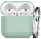 Nemteur für AirPods 4 Hülle 2024, Schützende Silikon Case für AirPods 4th 2024 Skin Front LED Sichtbar Silikon Hülle mit Karabiner, Cloud Grey