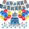 46 Stück Smurfs Geburtstagsdeko Set, Schlümpfe Kindergeburtstag Deko, Cartoon Luftballons Geburtstag Dekoration Set für Kinder Jungen Mädchen Schlümpfe Themenpartys Dekorationen