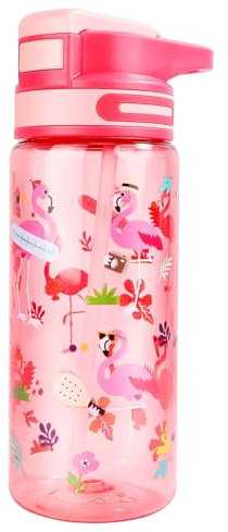 MHwan Gourde Enfant, 650ml Robuste et Incassable, Gourde Enfant Anti Fuite avec Paille, Sans BPA, Belle Gourde Fille et Garcon Adaptée aux Voyages Scolaires, Portable Gourde Paille Enfant