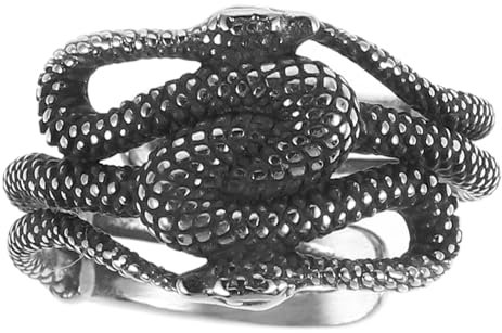 Holibanna Schlangenring Aus Edelstahl Gothic Und Punk-fingerring Mit Offener Größenanpassung Für Halloween-kostüm Und Besondere Anlässe