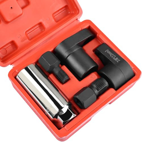 5PC 22mm O2 Sensor Socket Set, 1/2 & 3/8 Drive, Offset Wrench & Chasers | 5-piece 22mm O2 sensor tool kit with 1/2-inch and 3/8-inch drives, offset wrench and thread chasers for removal and repair