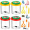 4 Stück Lupenglas Für Kinder Set, Becherlupen Für Kinder, Insektenglas Mit Lupe Kinder, Käferglas Mit Lupe Kinder, Lupenbecher Kinder, Für Outdoor Wissenschaft Natur Erkundung (Rot, Gelb)﻿