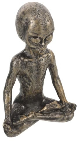 HOMOCONO Resin Yoga Statue Meditierende Figur Im Außerirdischen-Design Stilvolle Handgefertigte Desktop-skulptur Für Yoga-Raum Büro Und Wohnzimmer Langlebige Polyresin-deko Für Regal