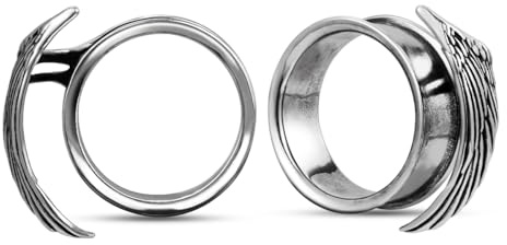 ERKUOO Gothic Double Flared Ear Tunnels und Plugs 2G–1 Inch Wing Blade Design für Stretching gedehnte Ohrlöcher Damen Body Piercing Schmuck