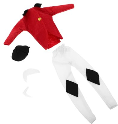 UPKOCH Reitkleidung Für Puppen Mit Hut Hose Jacke Und Schal Passend Für Große Puppen Rot Zum Verkleiden Ausstellen Und Spielen