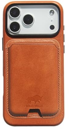 Solo Pelle Lederhülle für das iPhone 17 Pro in 6.3 Zoll Princeton Case Leder Hülle Ledertasche Backcover aus echtem Leder geeignet für MagSafe Zubehör (Cognac Braun + Kartenetui)