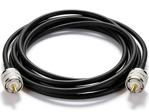 Flomiara 2m RG58 PL259 to PL259 Coaxial Jumper Cable, 50 Ohm Low Loss UHF Male to UHF Male RF Patch Lead for CB Radio, Ham Radio, SWR Meter & Antenna Analyser, Mobile Vehicle Radio Wire
