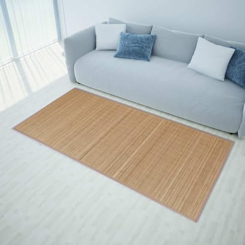 Mimdixy Tapis de couloir bambou marron rectangulaire 80 x 200 cm Tapis de salon cuisine antidérapant pour salon, cuisine, chambre à coucher