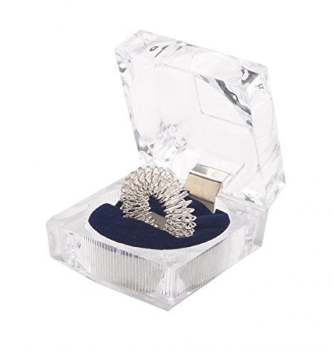 CHI-ENTERPRISE - Premium Massagering für den Finger | Antistress Ring | Akupressur Ring - Anxiety Ring | Inhalt: 1x Antistress Ring (silber/groß) mit Schatulle
