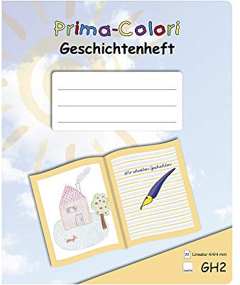 Prima-Colori Geschichtenheft - GH2 - GH2a - Lineatur 4/4/4 mm - TimeTEX - FormaTex-Format A5+ - Schreiblern-Heft - 92312