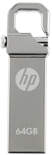 HP USB Memory 64GB USB 2.0 Silver Hook Design Metal Impact drip-Proof dust-Proof Flash Drive v250w HPFD250W-64