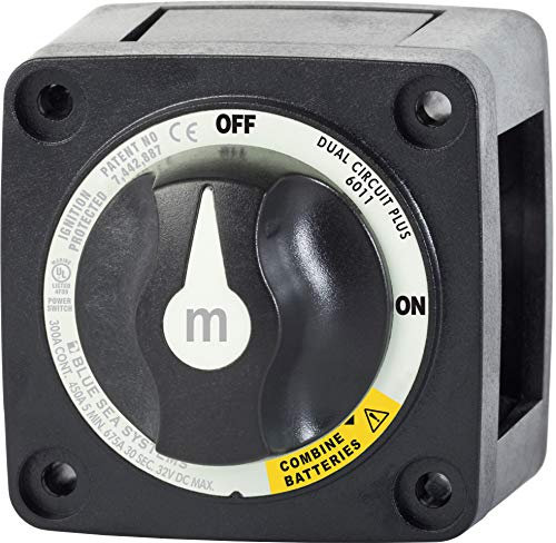 BLUE SEA SYSTEMS Blue Sea 6011200 m-Series Battery Switch Dual Circuit Plus - Black / 6011200 /