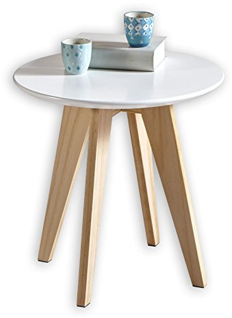 Demeyere Table d'appoint Ronde en Bois Blanche Rondo