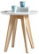 Beistelltisch Wohnzimmertisch Nachttisch Rondo 299019 Platte MDF Lack weiß 40x40 cm