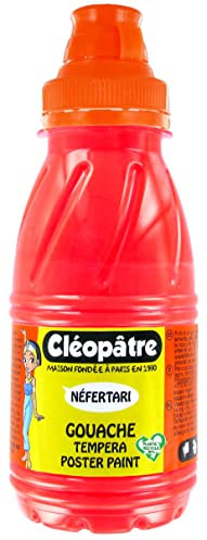 Cleopatre - PGN250-805 - Pintura guache Nefertari fosforescente - Frasco de 250 ml - Rojo fosforescente