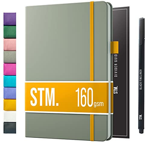 Notizbuch A5 Dotted Bullet Journal Buch und Stift - Gepunktet - Scribbles That Matter Notebook A5 - Auslaufsicheres 160g dickes papier, 150 Seiten, Hardcover Bujo, Hardcover Dot Grid note book
