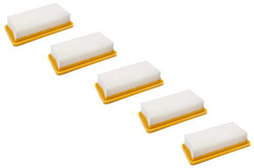 vhbw set 5x filtro a pieghe piatte compatibile con Kärcher AD 3.200, AD.3000, AD3, AD3 Premium Fireplace, AD4, AD 4 Premium aspirapolvere