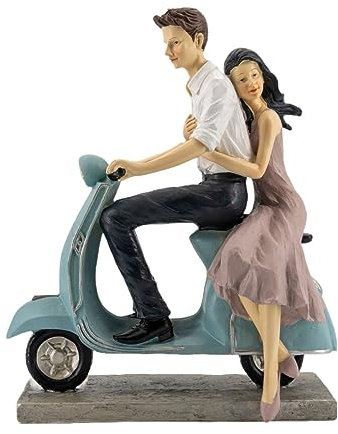 Casablanca modernes Design Skulptur „Paar auf Roller“, Polyresin
