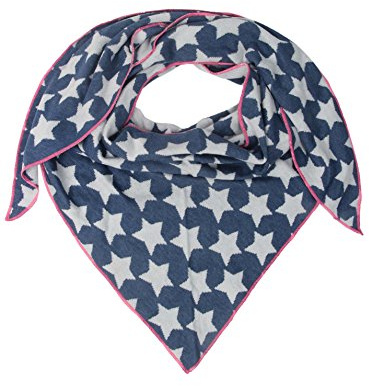 Zwillingsherz Dreieckstuch Stola Schal mit Wolle für Damen Mädchen Jungen - Hochwertiges Baumwoll-Halstuch im Sternmuster – Damenschal Übergangsschal - Strick-Waren für Frühjahr Sommer Herbst Winter