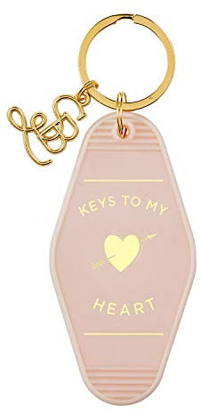 Motel Keychain Schlüssel-Anhänger zum Valentinstag, Pink Keys to My Heart Vintage Motel 8,9 cm