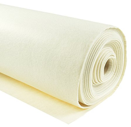 Bastelfilz 1m Meterware Filz 90cm x 1,5mm Dekofilz Taschenfilz Filzstoff 45 Farben, Farbe:creme