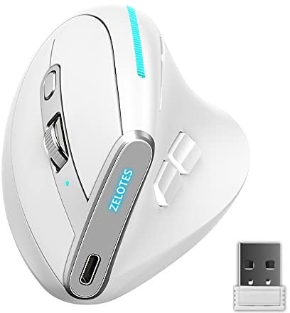 TKMARS Ergonomic Vertical Mouse Wireless with Control Bar Rechargeable RGB Marquee Programming, 11 Gaming Mouse Buttons, Ergonomic Vertical Wireless Mouse for Laptop Desktop PC Computer Macbook
