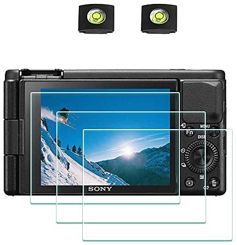 ULBTER [3 + 2 Stück Displayschutz schutzfolie für Sony ZV-1 ii ZV1 ii/ZV-1 ZV1 Kamera & Blitzschuh-Abdeckung, Härtegrad 9H Glas kratzfest Anti-Staub,