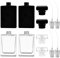 Enenes Glass Refillable Perfume Bottle, 4 pcs Portable Square Empty Glass Perfume Atomizer Bottle, 30ml/1 oz. Spray Glass Bottle Atomizer Container (30ML, White+Black)