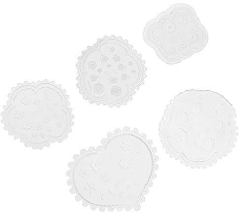 Lurrose Nail Embellishments 5pcs Silicone 3D Flower Mold Nails Art Carving Mold Rubber Carved Mold Template Mould DIY Manicure Nail Art Resin Molds
