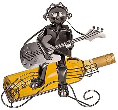 Out of the blue Straßenmusiker mit Gitarre Weinflaschenhalter aus Metall - Straßenkünstler Weinflaschenständer Weinständer