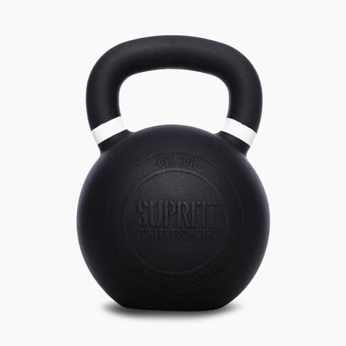 SUPRFIT – Elite Kettlebells 40 kg – pulverbeschichtete Kugelhantel aus massivem Gusseisen für Fitness, Crossfit & Krafttraining – mit Farbcodierung zur besseren Unterscheidung der Gewichte